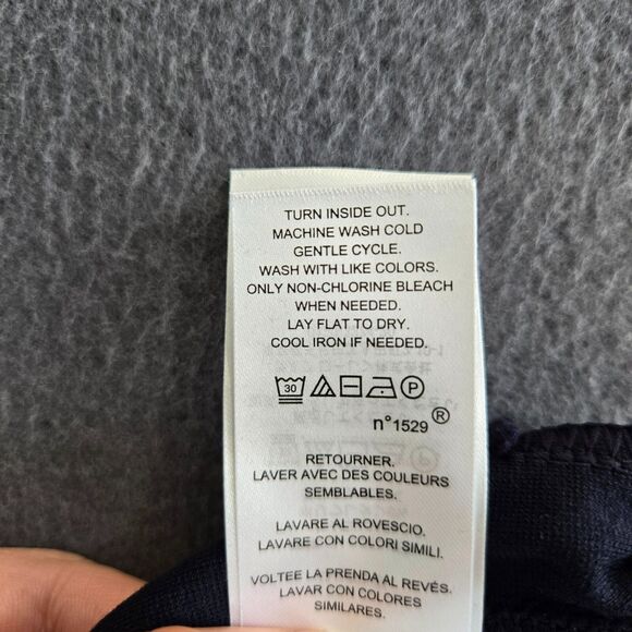 Lauren Ralph Lauren L Viscose Ponte Suede Striped Slim Pull On Navy Pants - Picture 8 of 12